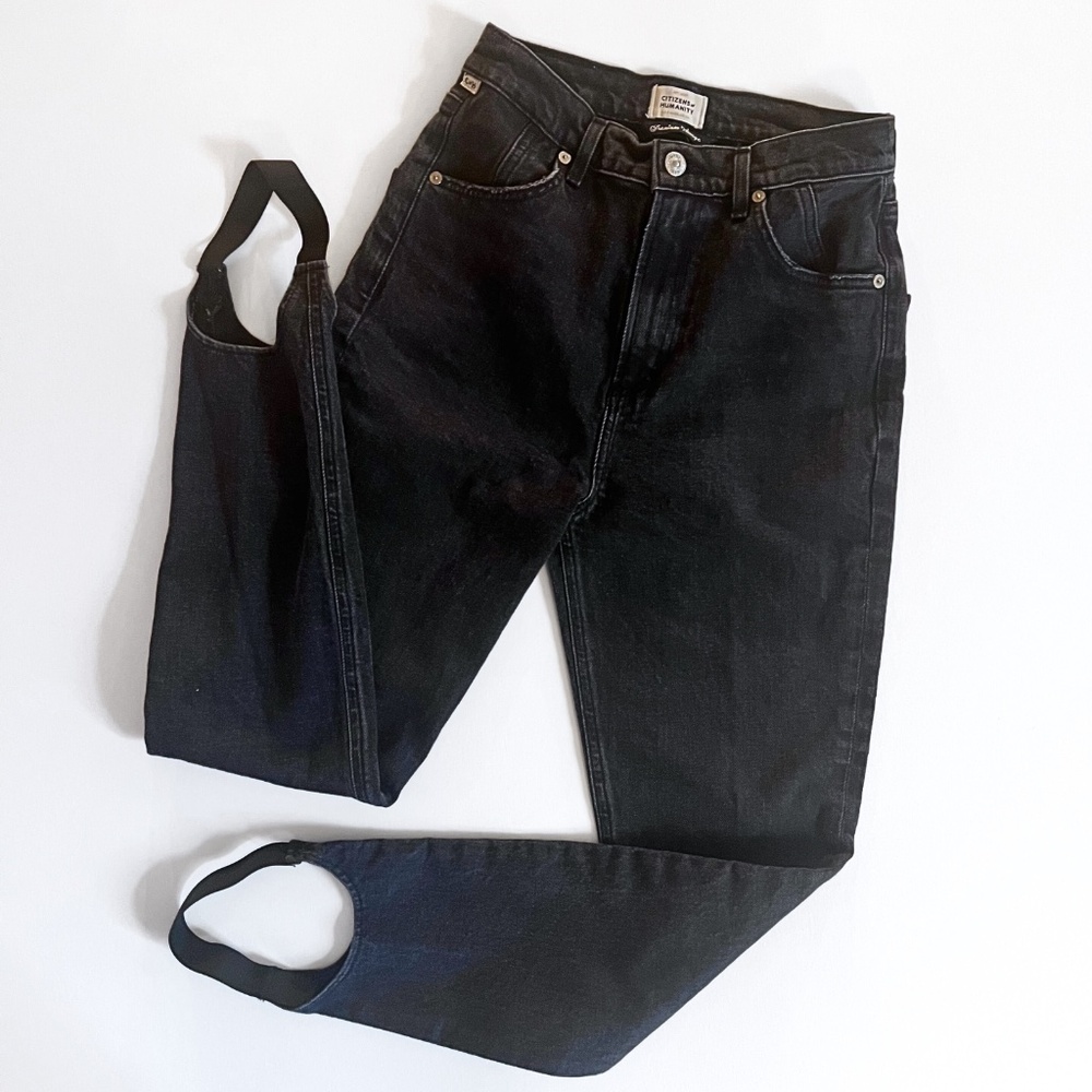 Citizens of Humanity Valerie Stirrup‎ Skinny Jean Black 26 90s Grunge Balletcore - Picture 2 of 9
